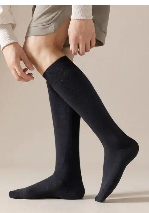 长腰秋冬毛圈男生袜子秋冬祙孑男生 1黑色1深灰 h119男士均码39-45(支