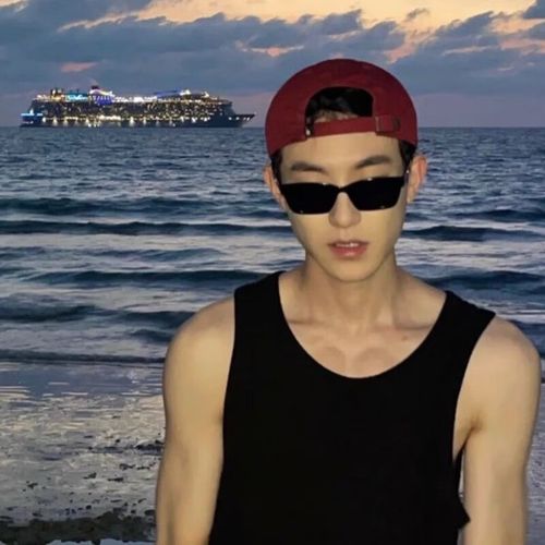 鲸逐奶系帅哥小窄框感海边度假黑色偏光墨镜拍照太阳镜男 黑框黑灰片