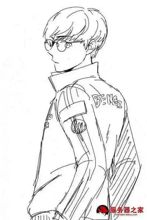 faker和劫的简笔画