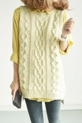 复古织花毛背心tzz0054