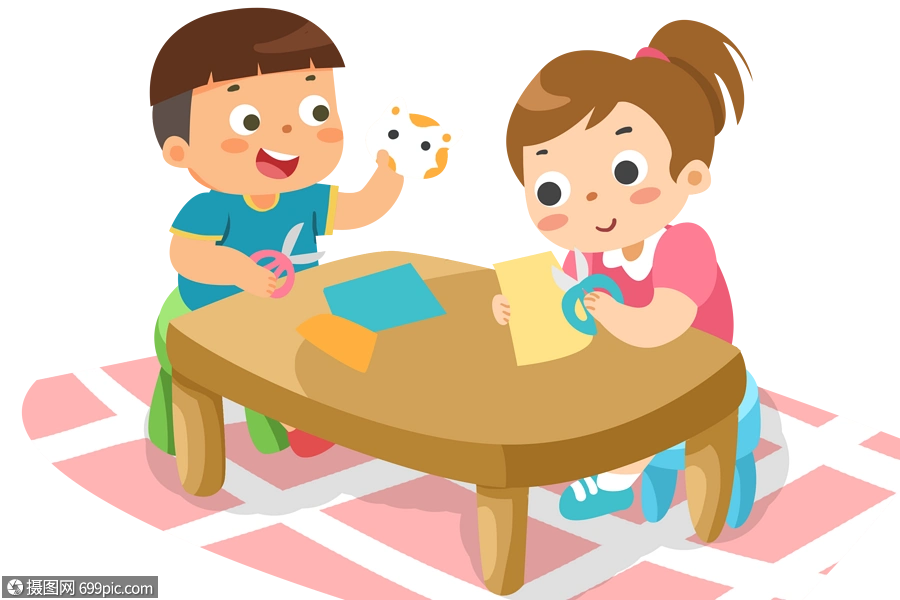 少儿教育做手工的小孩子素材卡通人物