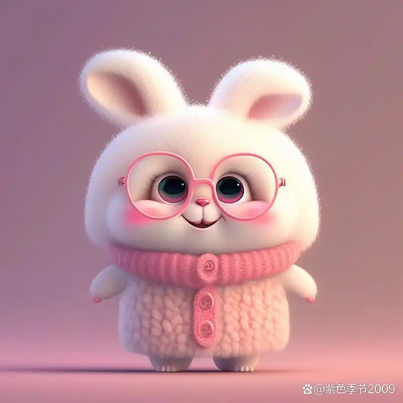 2023年新年愿望,新年头像,新年壁纸,可爱的兔子头像,粉色系列