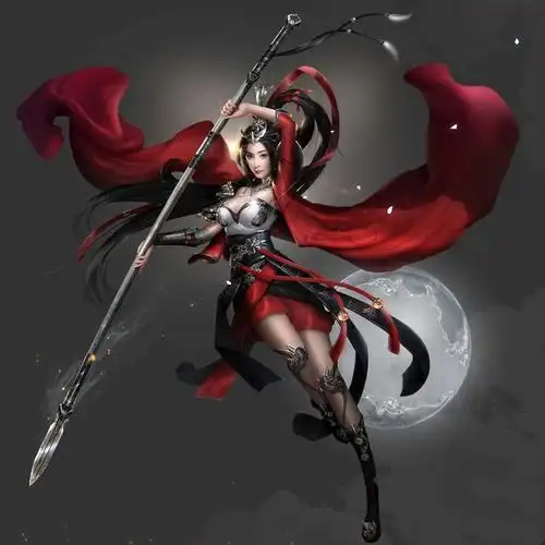 中国风古装3d古风美女舞剑大长腿