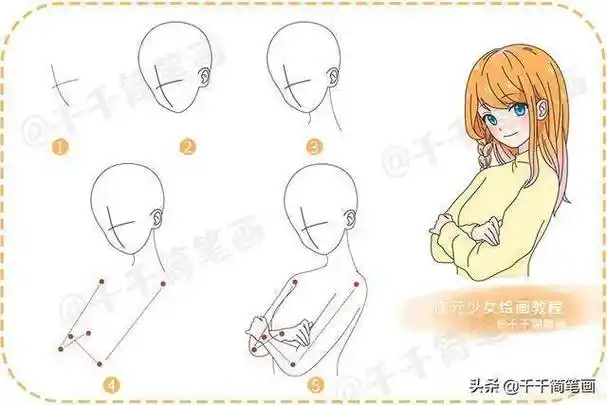 少女简笔画步骤图解