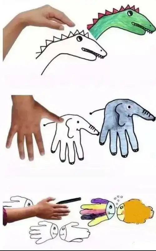 我们的小手还可以变出这么多有趣的小动物,小朋友们一起来试一试吧.