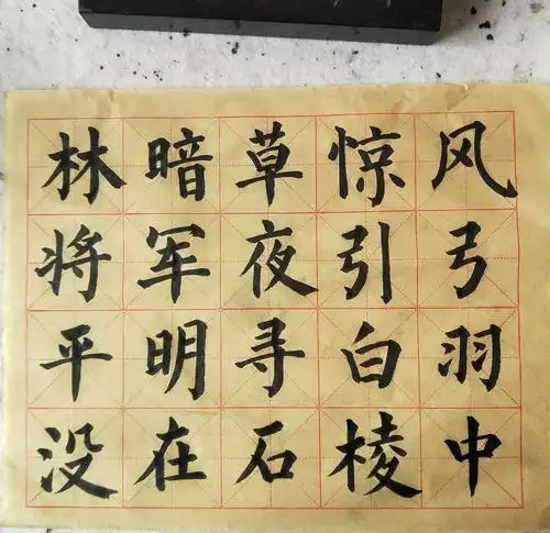 3月16日周末五言诗的示范视频与图片——蒙自二小书法组监制(仅为参考