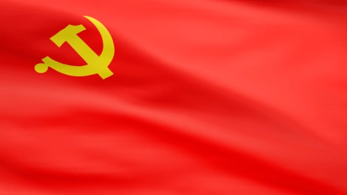 4k红色党旗旗子飘动视频素材-无缝循环