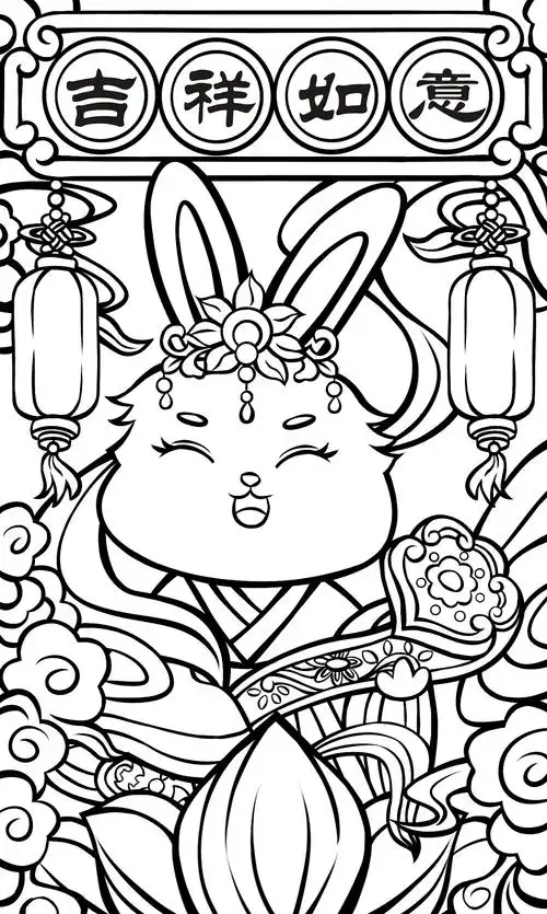 原创作品插画商业插画原创国潮兔年2023新年文创ip形象及ip内容