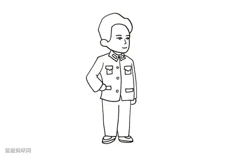 敬爱的毛爷爷怎么画-图2敬爱的毛爷爷怎么画-图1简笔画作品完成图