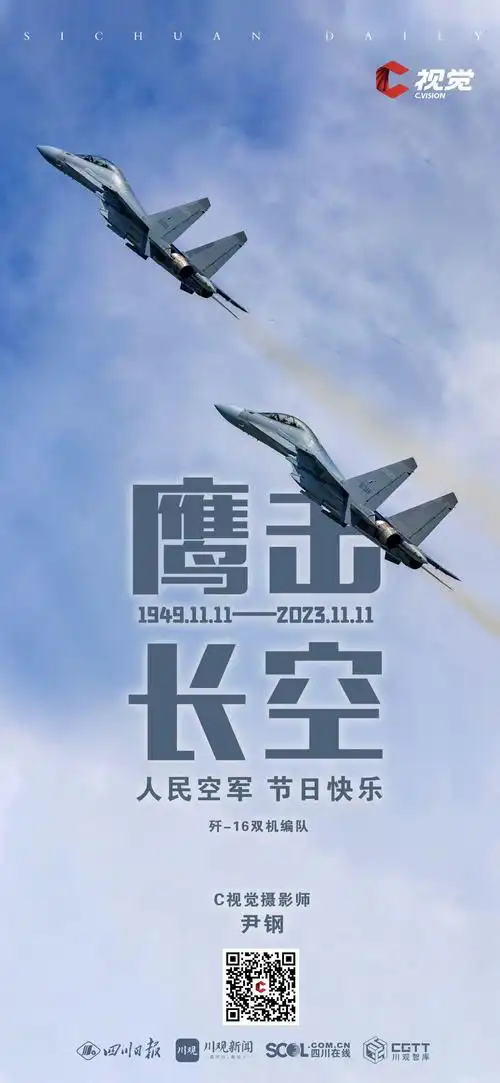 c视觉摄影师尹钢用一组超燃海报致敬中国空军,祝中国空军节日快乐