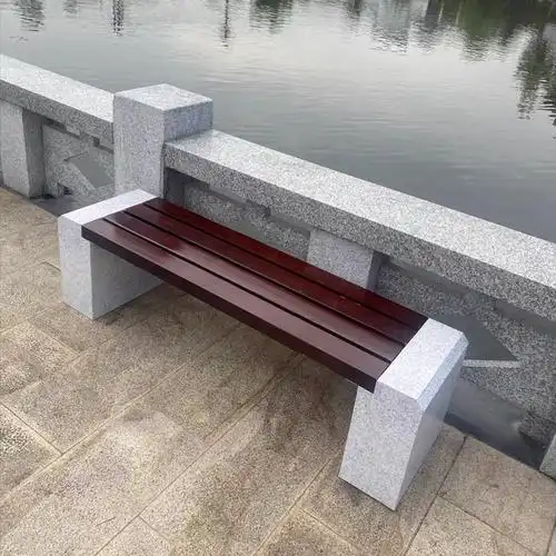 公园石材休息椅 广场长条石凳批发 景区户外石座椅园林厂凳 防腐木