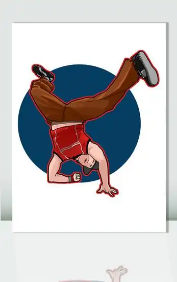 手绘街舞人物素材