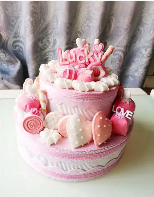 蛋糕摆件不织布手工diy材料包亲子成人制作装饰品美工美劳课美术双层