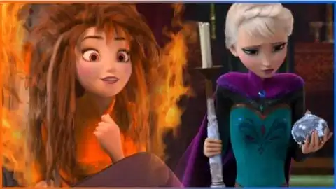 冰雪女王安娜公主都拥有魔法一个冰雪一个火焰超酷炫