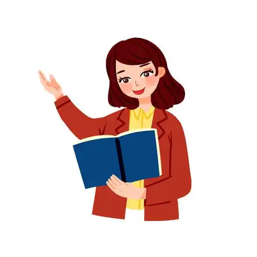 红色手绘卡通人物老师演讲元素gif演讲表情包