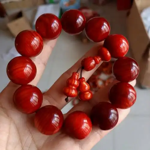 あ溯悠$琥珀木手串北沉香琥珀木男女手串珠串东北红松明子原料高油全