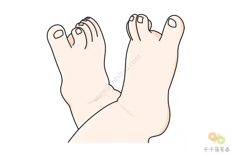 脚的简笔画彩色