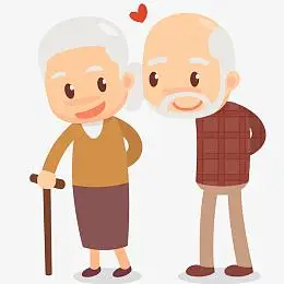 aipng拄拐杖的奶奶和爷爷插画pngpng手绘卡通爷爷奶奶老年夫妻pngpng