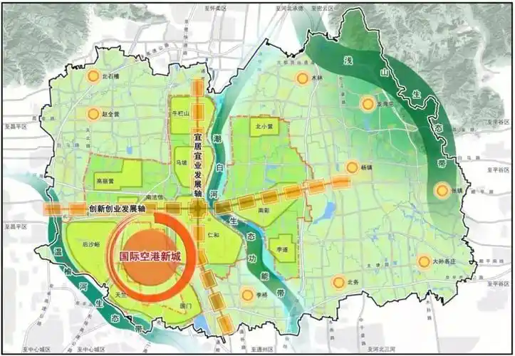 在北京2017-2035规划中顺义区提出,将强化滨水组团式城市布局特色
