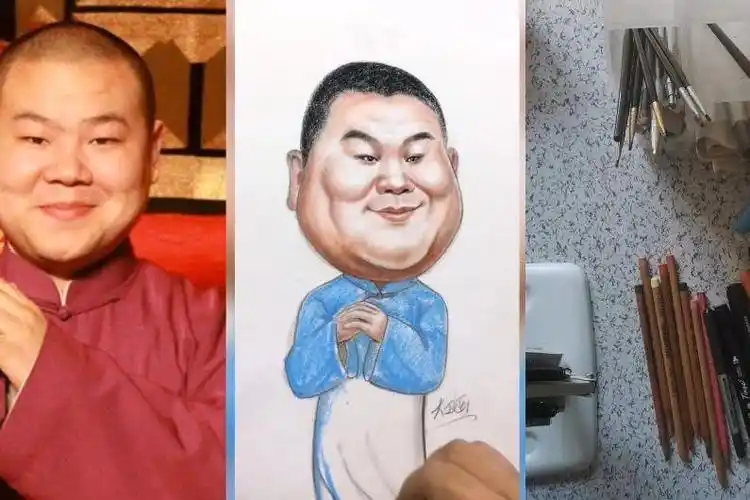 明星彩色漫画,岳云鹏彩色漫画绘画过程,看看像不像喜欢吗?