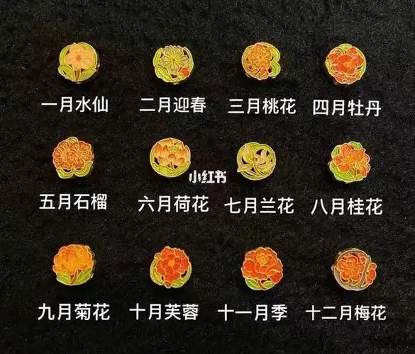 十二月花94_荷花_梅花_桂花_水仙花_珍珠_菊花_时尚_配饰_首饰