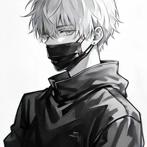 男生头像😎冷酷帅气侧脸戴口罩