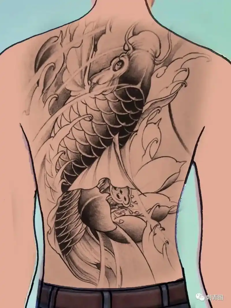 招财鱼纹身图案来袭