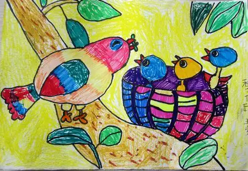 《母爱》/少儿绘画作品/儿童画/网络美术馆_中国少儿美术教育网