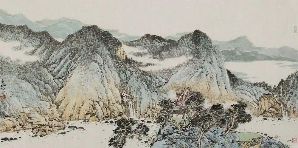 安永刚山水画作品赏析:构图饱满,色调厚重而不失新意