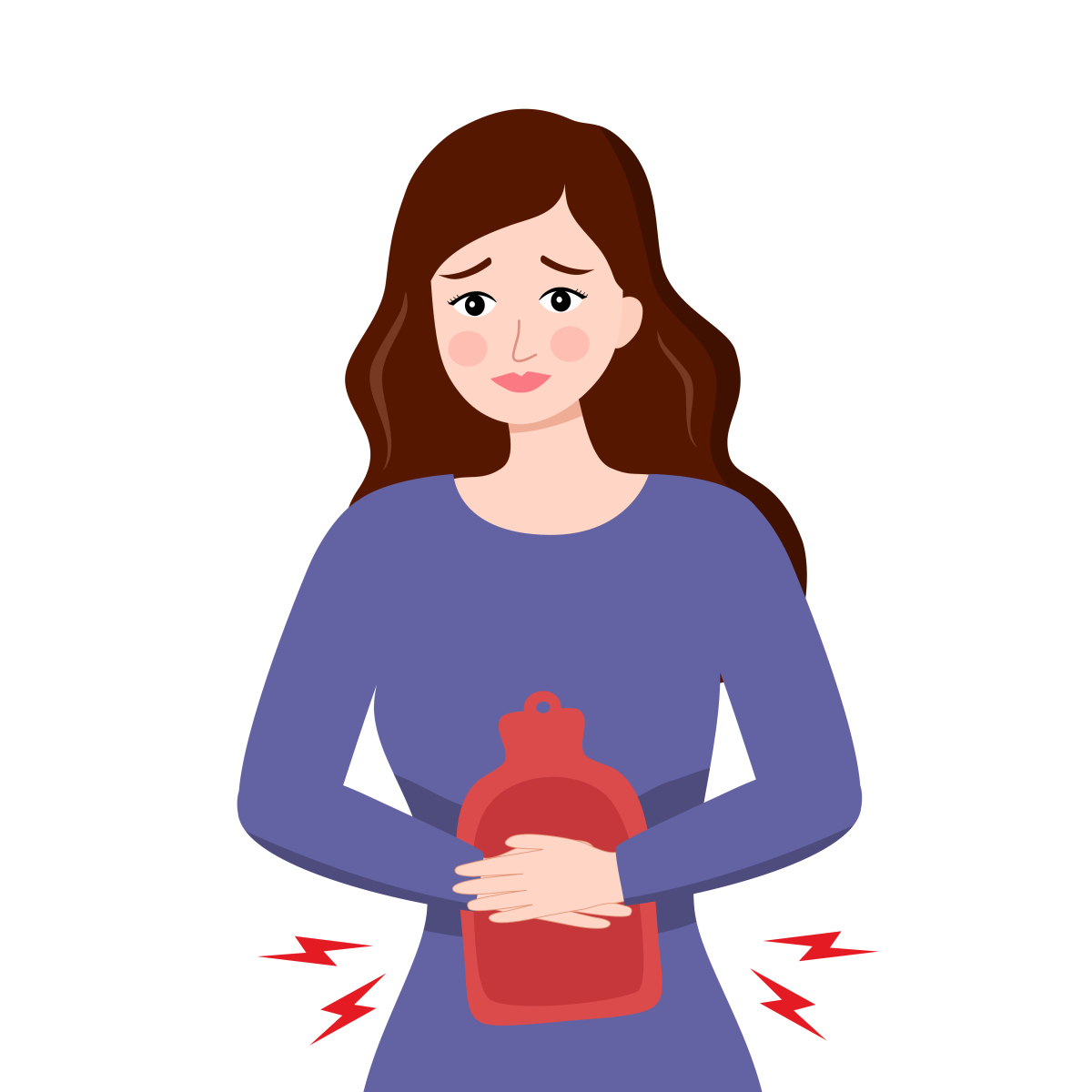 痛经只痛第一天,可能与前列腺素分泌量增加,月经血排出不畅,腹部受凉