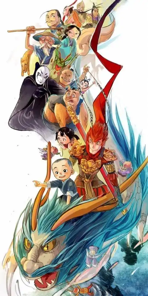 创意全家福壁纸 动画 动漫齐相聚,相约月圆中秋合家欢