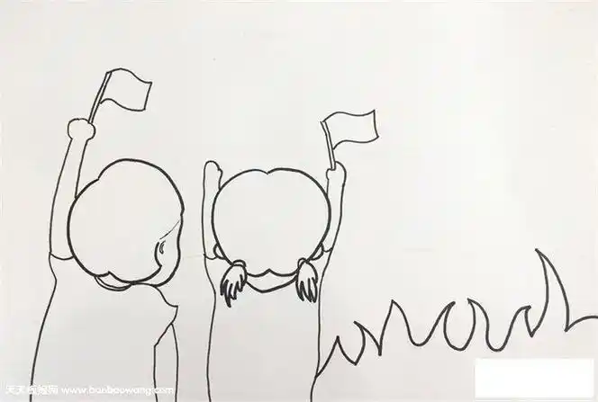 后背敬礼简笔画