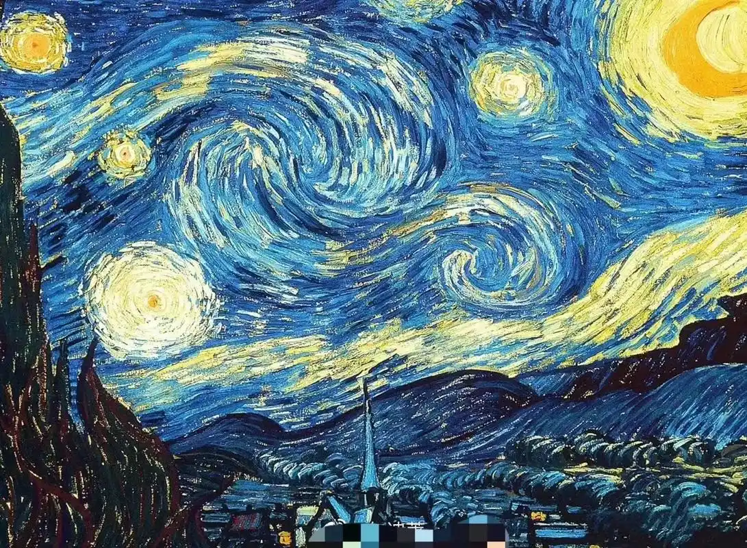 星月夜.梵高曾说过,比起白天,夜晚更有生命的活力,所有的色彩 - 抖音
