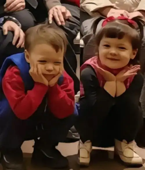 撒贝宁全家福曝光,龙凤胎正脸高清照首次公开,网友:基因太强大_李白