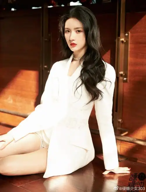 刘些宁蕾丝镂空西装