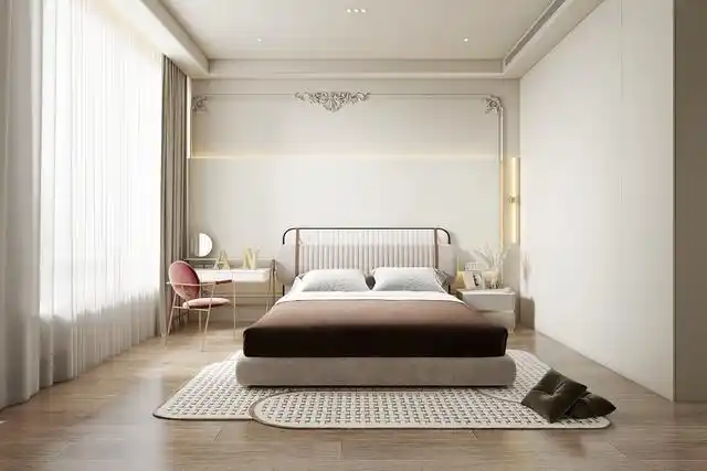 装修灵感丨203㎡轻奢别墅的这间卧室,连吊顶都会自己凹造型?