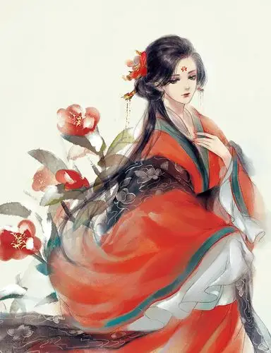 手绘古风插画四季美人图若无闲事挂心头便是人间好时节