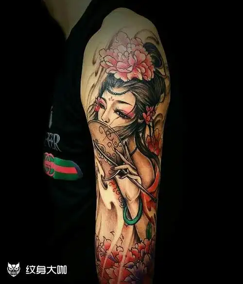 艺伎_纹身图案手稿图片_李尚荣的纹身作品集