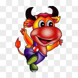 卡通可爱睡觉牛