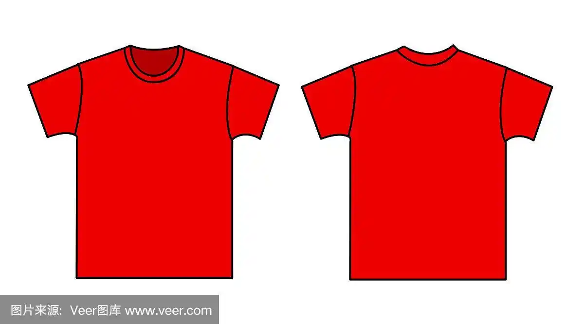 空白t恤模板.正面和背面