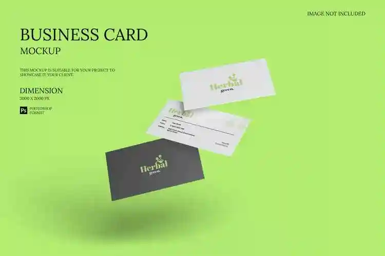 浮动品牌设计商务名片卡片设计贴图样机素材floatingbusinesscard–