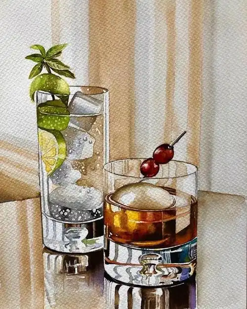 水彩玻璃的质感表现