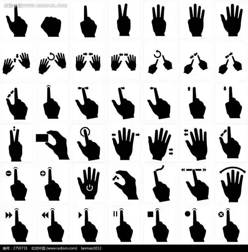 各种常用指示手势矢量素材