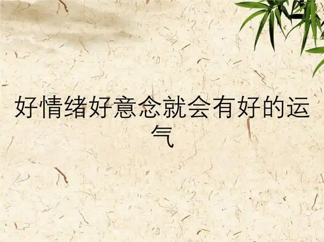好情绪好意念就会有好的运气.ppt