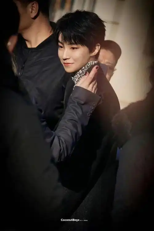 王俊凯黑色大衣造型##王俊凯外网生图