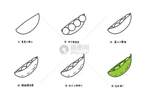 豆角简笔画教程