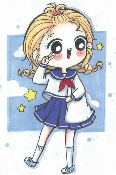 可爱学妹秒变帅酷御姐~在《我的甜心女孩马克笔q版漫画人物教程》中