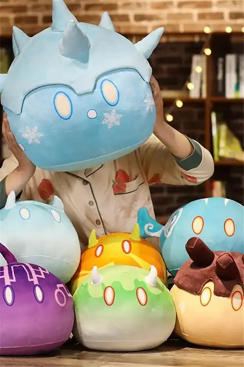 原神史莱姆毛绒玩具 strong>可爱 /strong>公仔女生睡觉软抱枕动漫