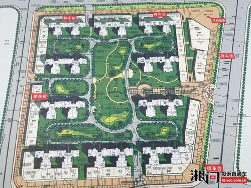 开发商私自更改小区规划图---法式小区成了安置房