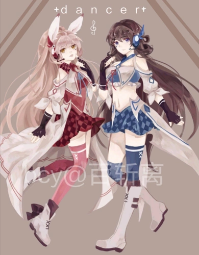 王者荣耀打歌服设计√ 公孙离和貂蝉√半厚涂